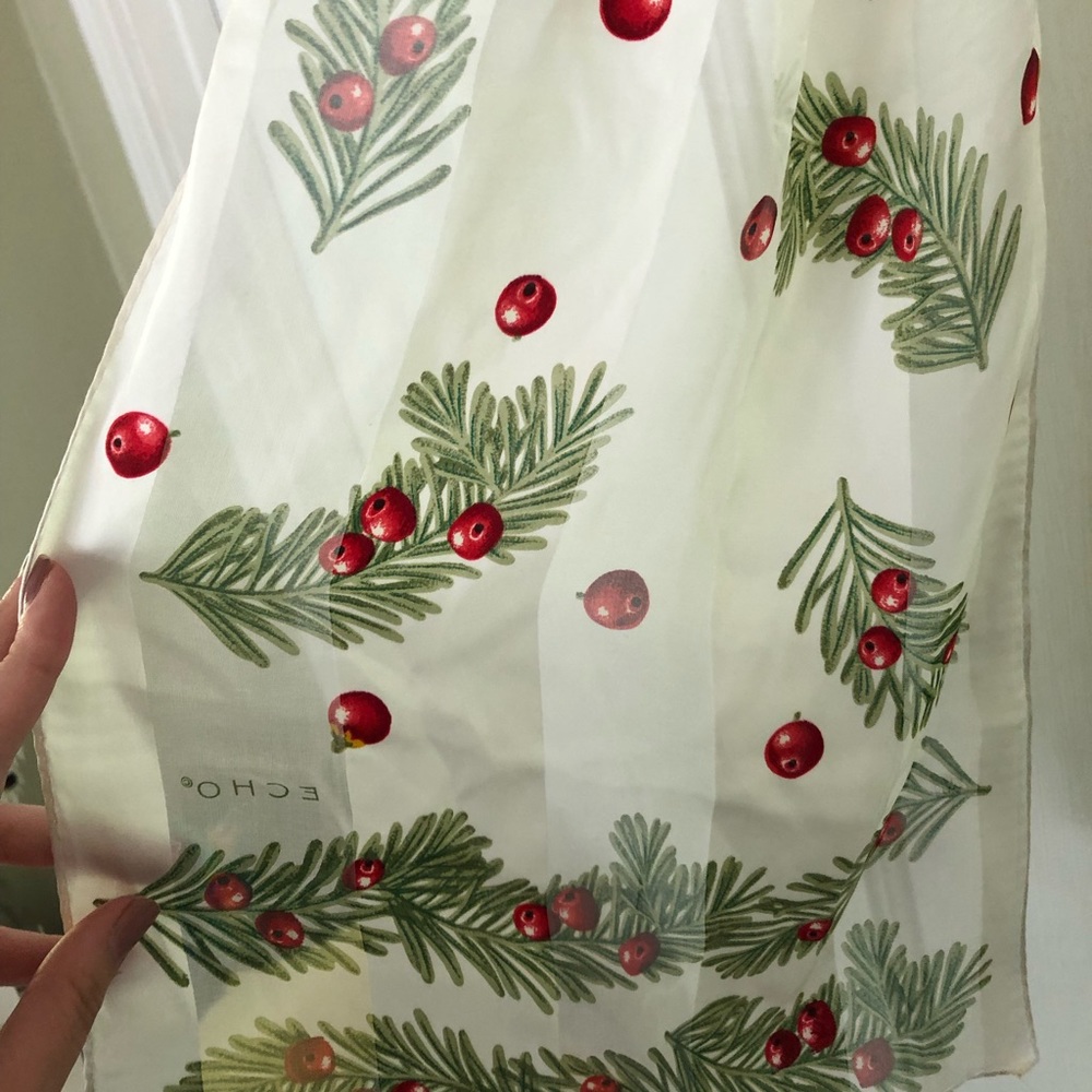Echo Silk Scarf Christmas Holly